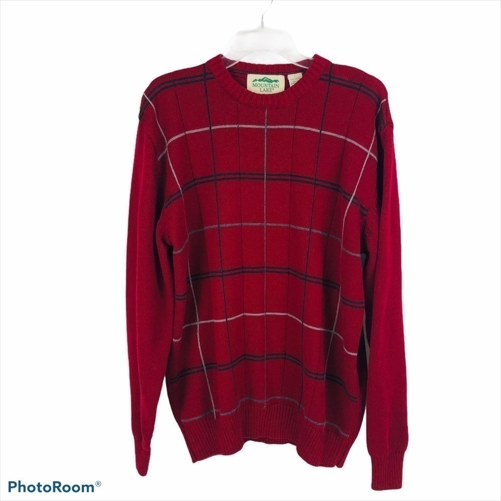 MOUNTAIN LAKE Men’s Pullover Knit Sweater Sz Large Multi Colors Stretch